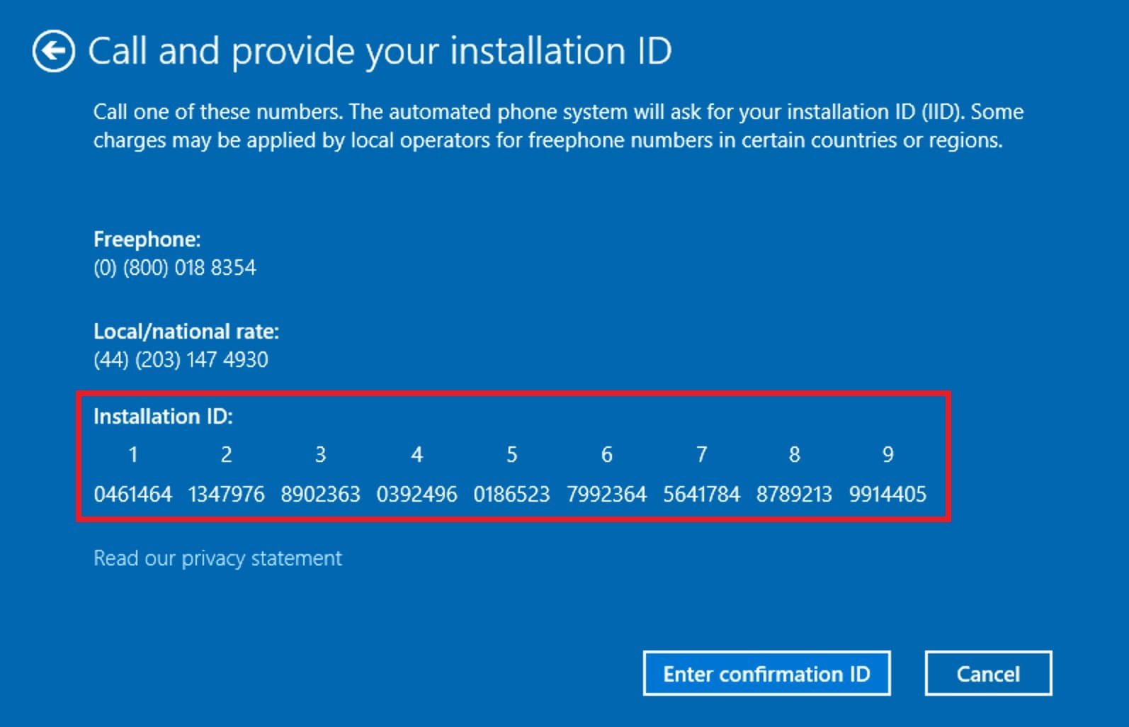 How to activate Windows 10 by Phone?