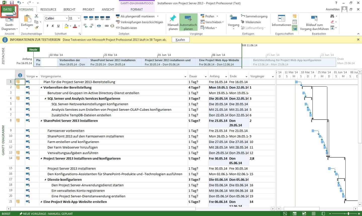 ms project professional 2013 outline code file