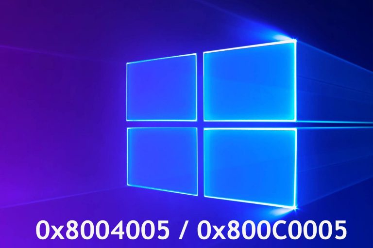 Ошибки 0x8004005 или 0x800C0005 при поиске обновлений
