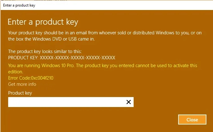 0xc004f210 — Ошибка активации Windows. Как исправить?
