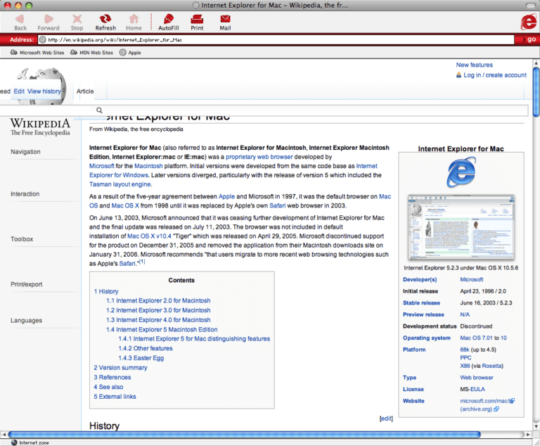 Internet Explorer для MacOS — Скачать