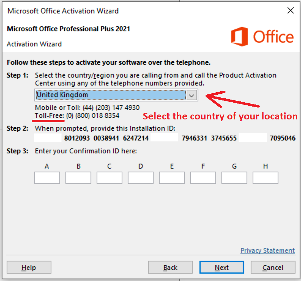 How to activate Microsoft Office 2021 by phone