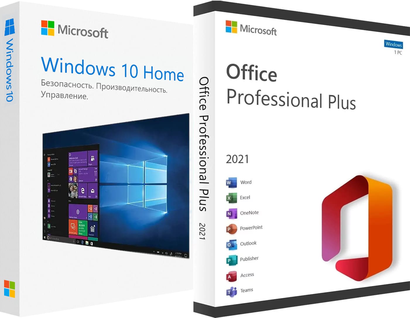 купить комплект Windows 10 Home + Microsoft Office 2021 Pro Plus