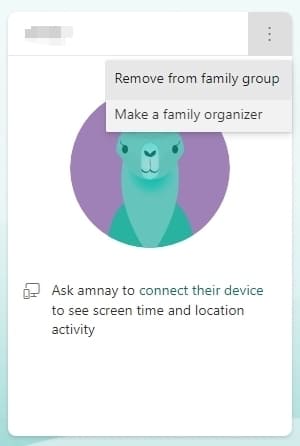 Remove from family group