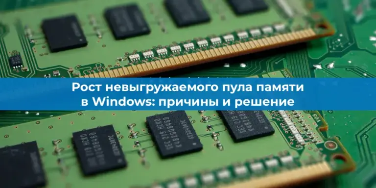 Рост невыгружаемого пула памяти в Windows: причины и решение