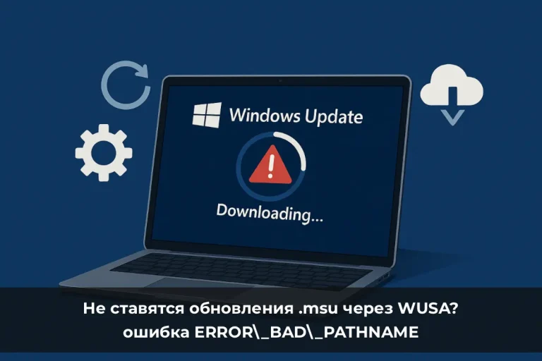 Не ставятся обновления .msu через WUSA? ошибка ERROR\_BAD\_PATHNAME