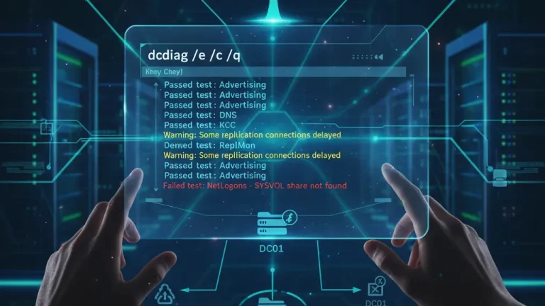 Диагностика репликации AD: Команды repadmin и dcdiag [Инструкция]