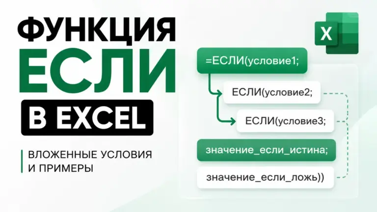 Функция ЕСЛИ в Excel: вложенные условия и примеры